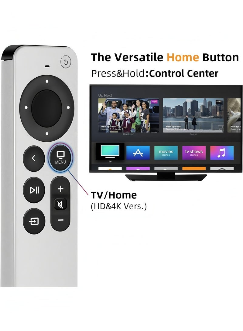 أبلينم جهاز تحكم عن بعد بديل عالمي لأجهزة Apple TV 4K و Apple TV Box (الجيل الثاني والثالث والرابع) و Apple TV HD A2843 A2737 A2169 A1842 A1625 A1427 A1469 A1378 A1218 (بطارية زر) - Image 4
